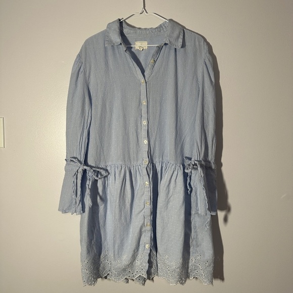 Caslon Dresses & Skirts - Caslon 100% cotton button up long sleeve costal dress size medium